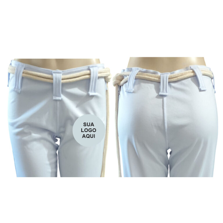 CALÇA DE CAPOEIRA / ABADÁ BRANCA DE POLIÉSTER