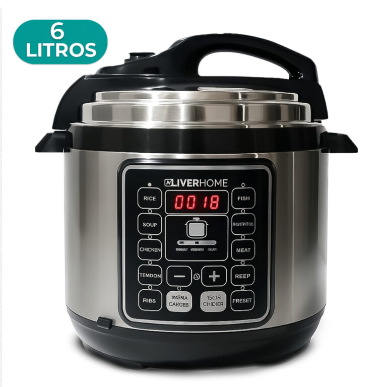 Panela De Pressão Elétrica 6L Inox Preta Digital