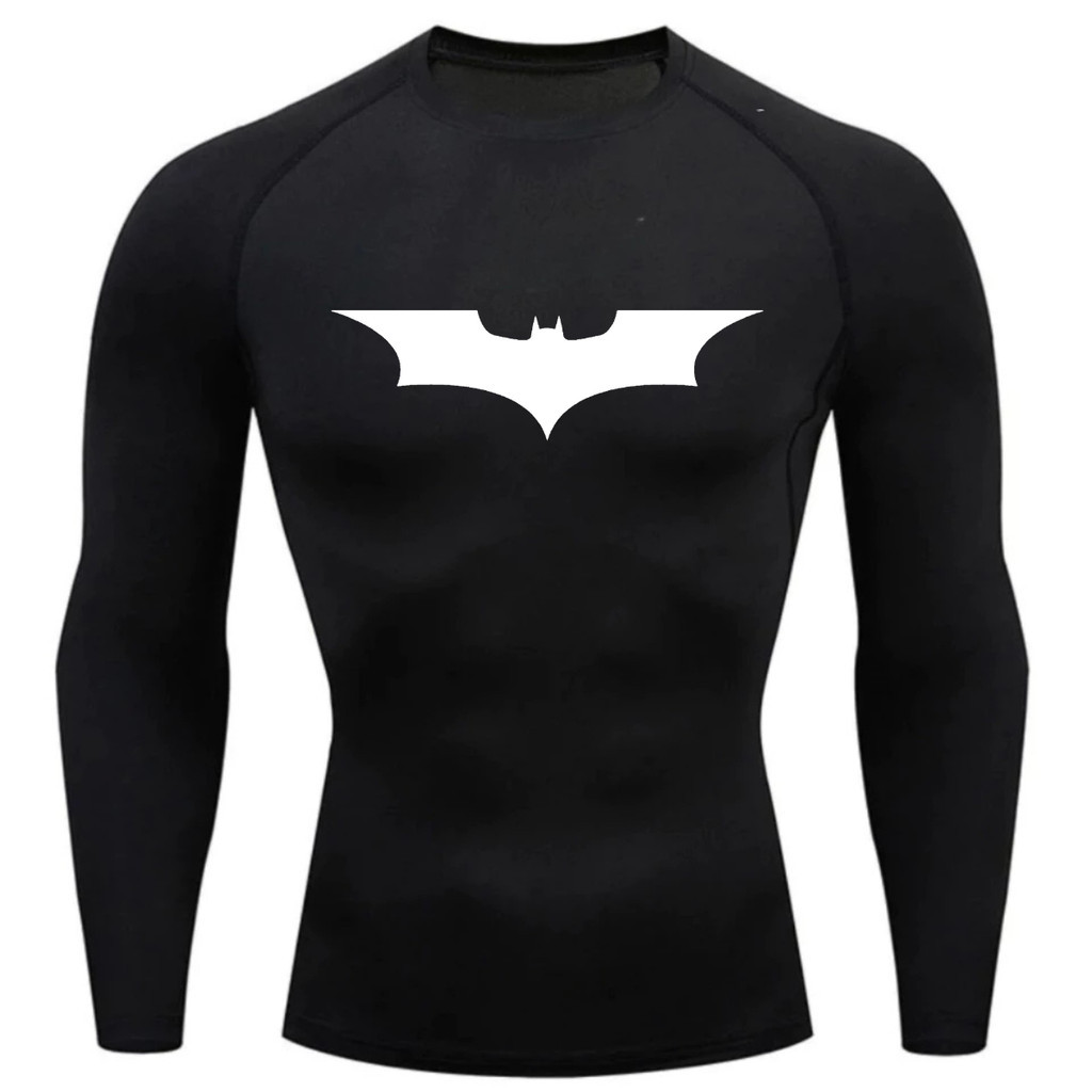 Camisa Compressão Proteção Uv 50+ Estampada Tecido Gelado Manga Longa Batman