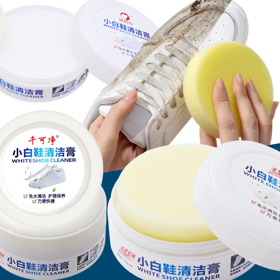 Creme De Limpeza De Sapatos Brancos 120G-Removedor Versátil De Manchas E Solução De Clareamento Com