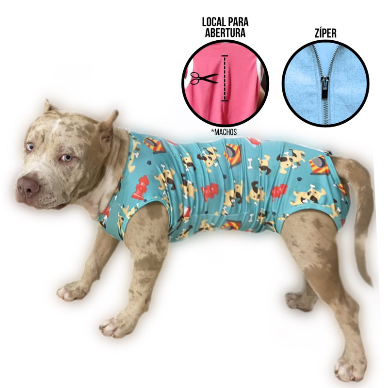 Roupa Pós Cirúrgica Para Cachorro – Cirurgia de Pet – Com proteção UV