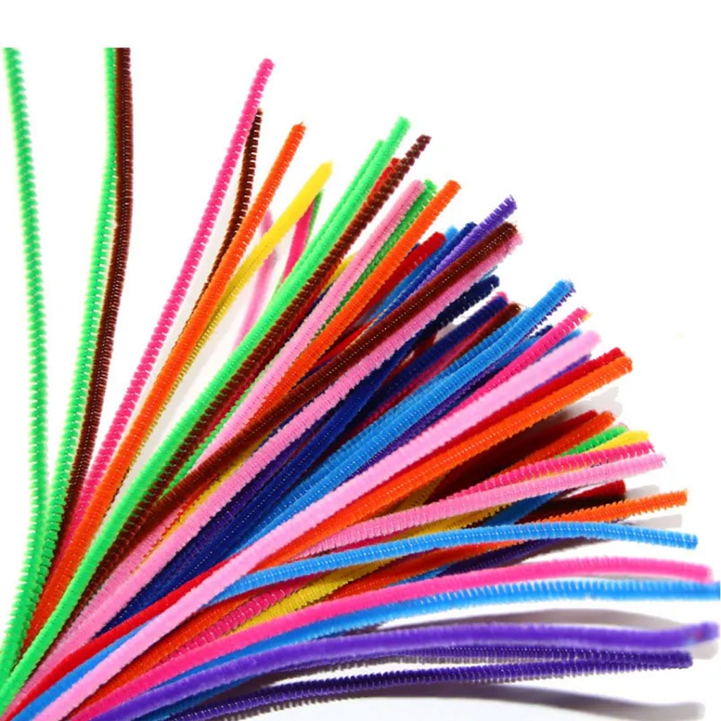Haste De Chenille Colorido 30cm 100 Unid Limpador Cachimbo