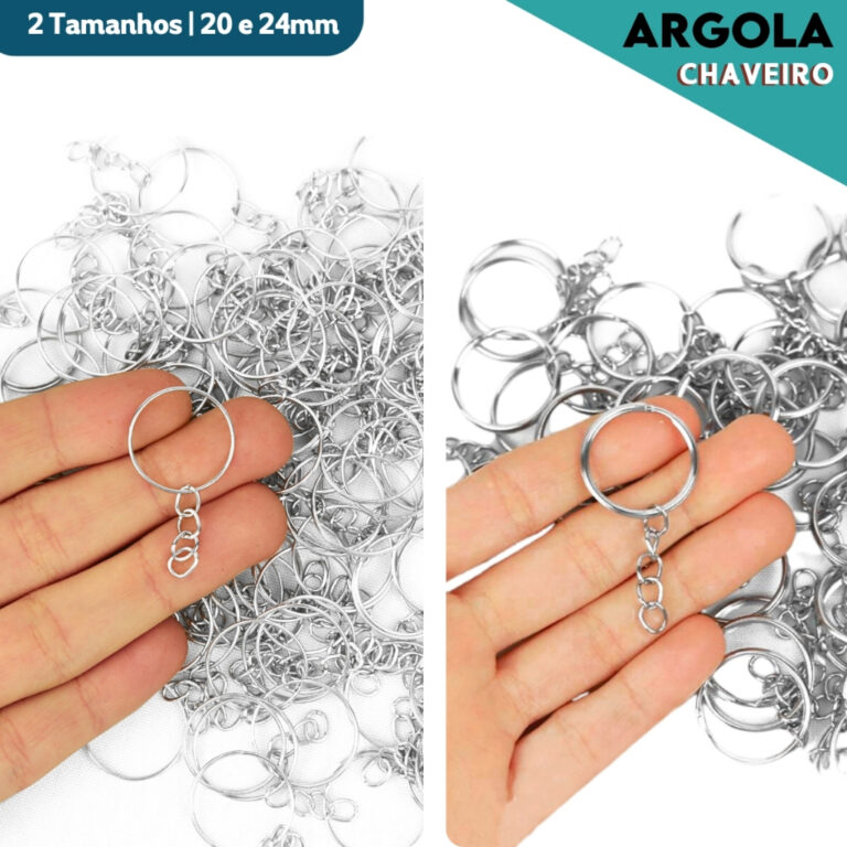 Argola Para Chaveiro Com Corrente – Tamanhos