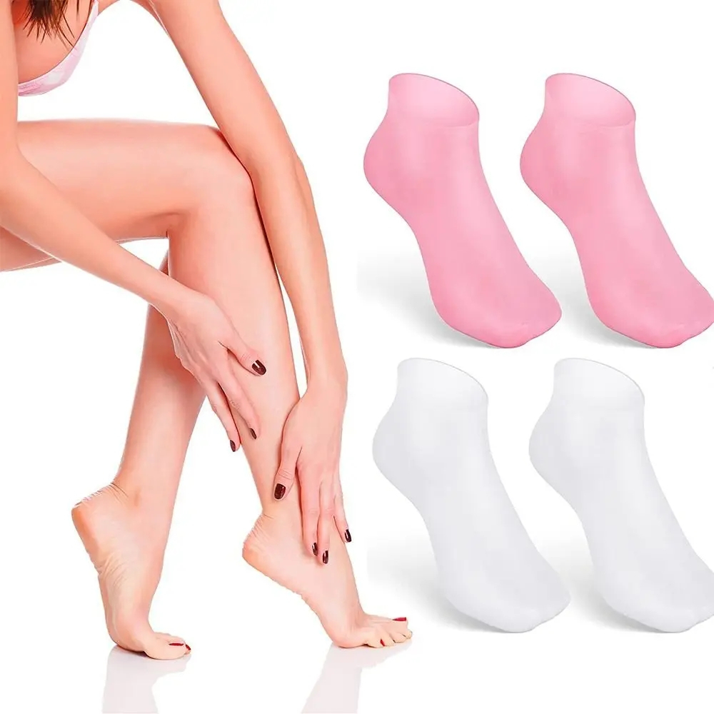 Meias De Silicone Para O Cuidado Dos Pés Gel Hidratante AntiRachaduras Removedor De Pele Morta(  1 p