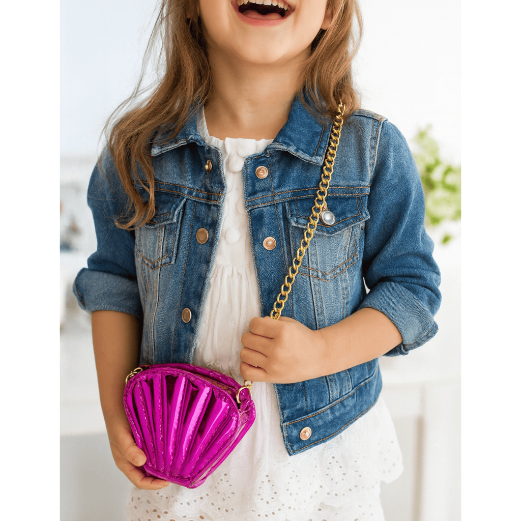 Bolsa Pequena Infantil Menina Concha Transversal Modinha com Ziper