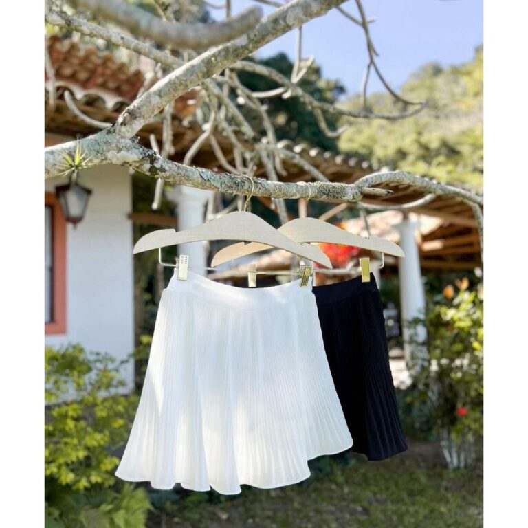 Saia Mini Plissado Com forro Moda Feminina -0245