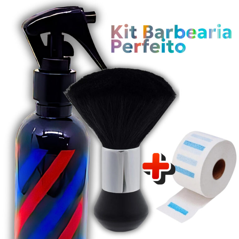 Kit Borrifador Spray Água + Espanador Barbearia +