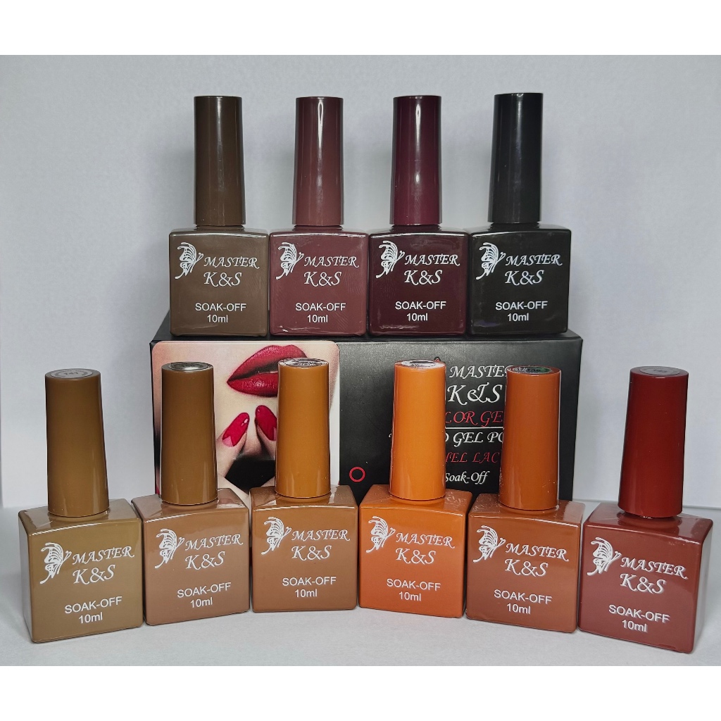 Lindo Kit Manicure 10 Esmaltes Em Gel KES SOAK-OFF Anvisa 10ml