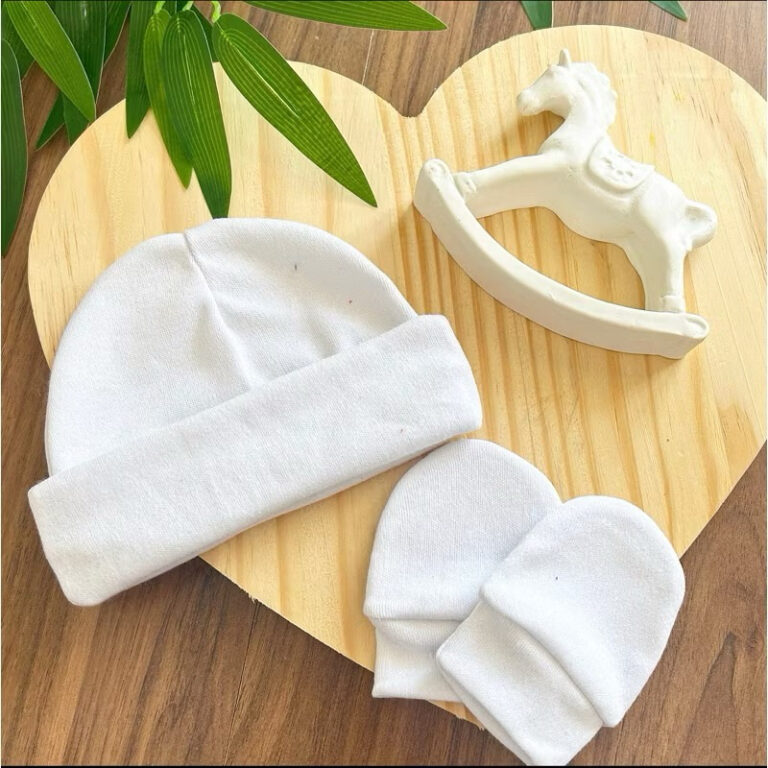 Kit Touca e Luva Para Bebê Recém Nascido 100% Al