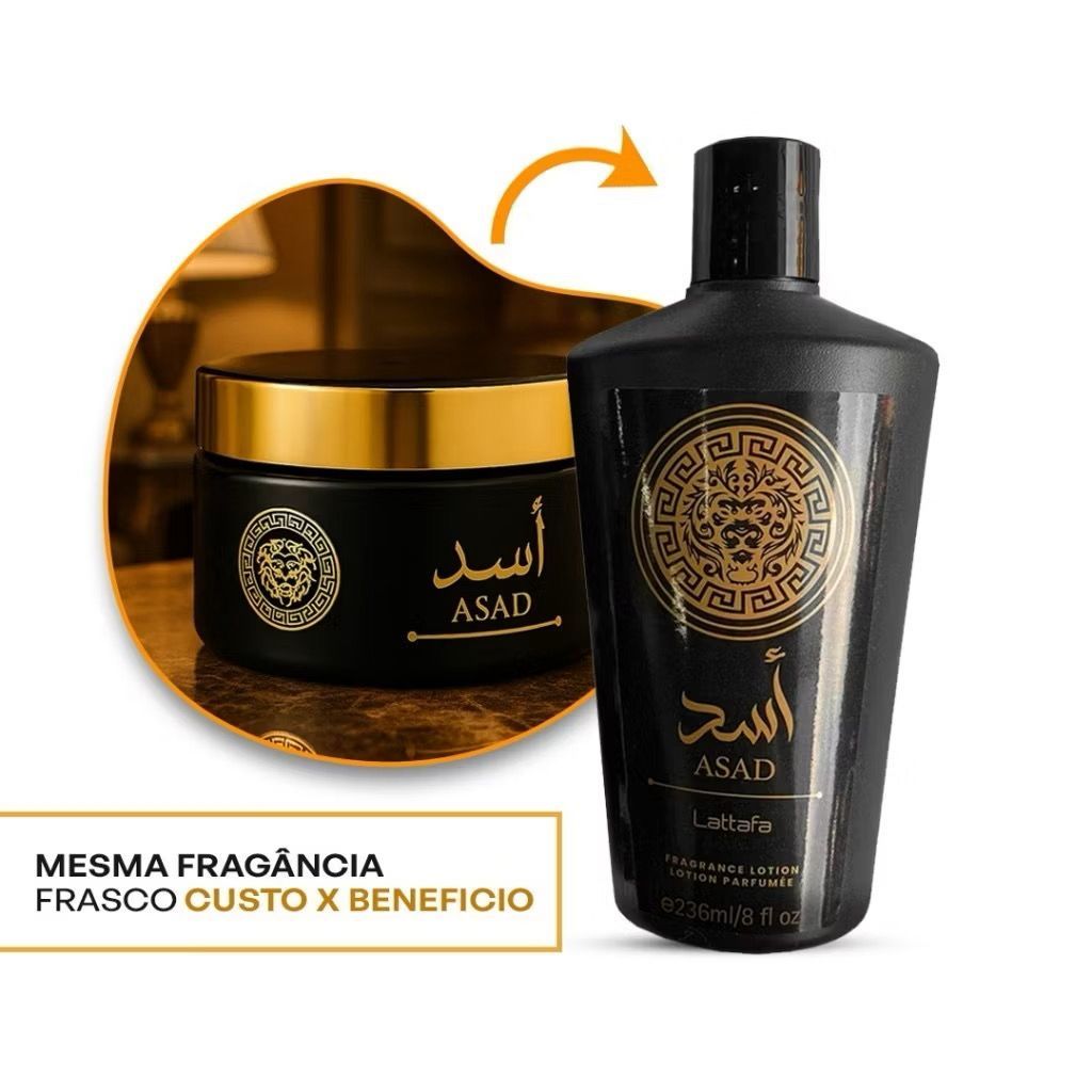 Creme Asad Árabe Lattafa 236ml – Hidratante Muito Cheiroso