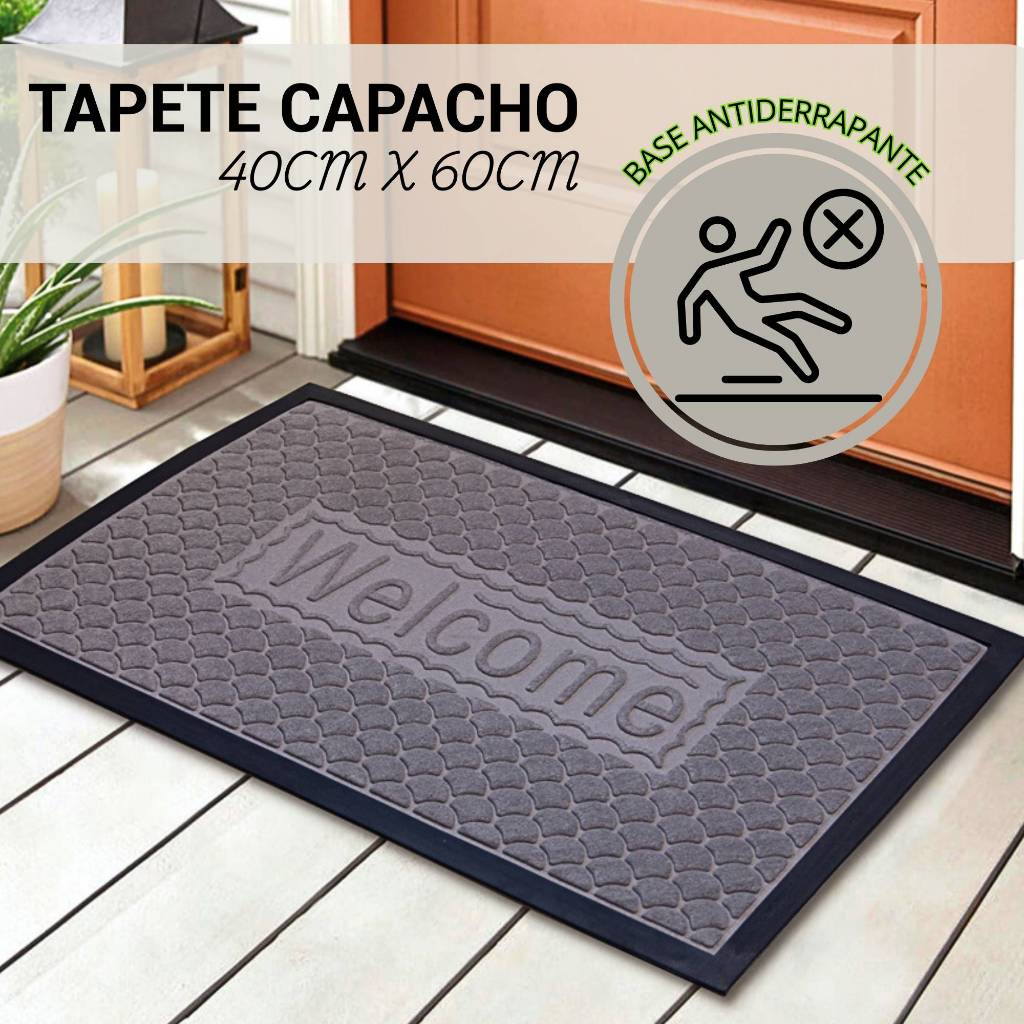 Tapete Capacho 40×60 Antiderrapante Porta Entrada Borracha Habitat