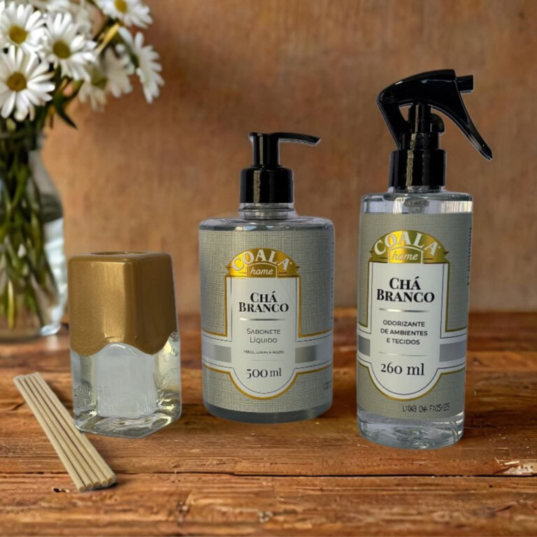 Kit Coala Cha Branco Odorizante Sabonete Liquido D