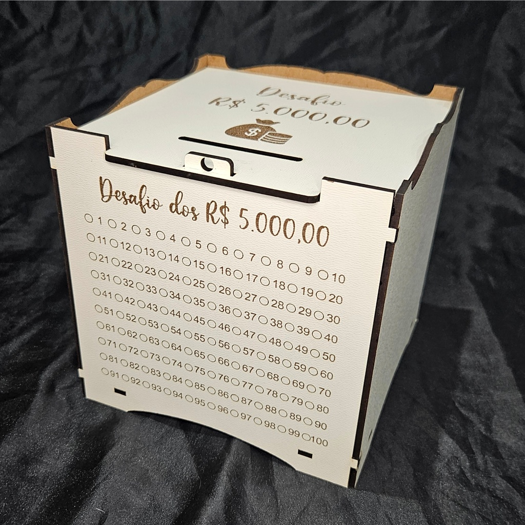 Caixa Cofre Desafio de Metas – MDF – Metas- Poupança – Cofrinho