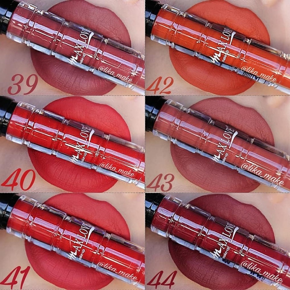 Batom Matte Líquido 24 e 30 horas Max Love Escolha as Cores Promoção Batons Vinho Vermelho Rosa Nude