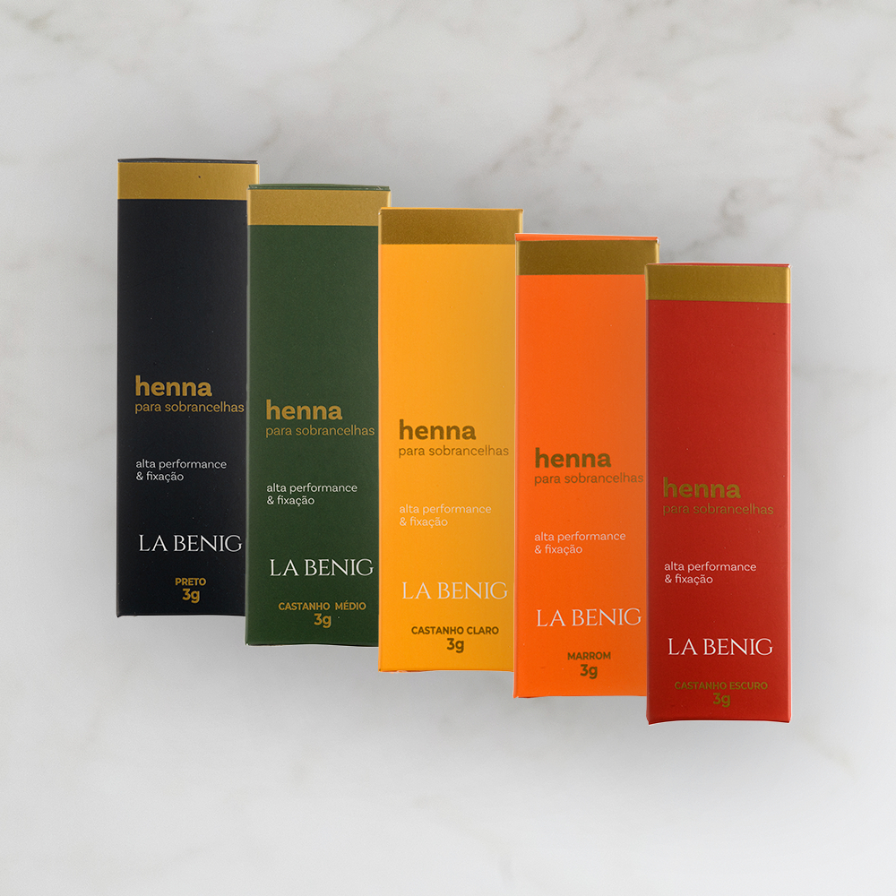 Henna Sobrancelhas La Benig 2,5g e 1,25g Alta Fixação Profissional todas as cores Promoção