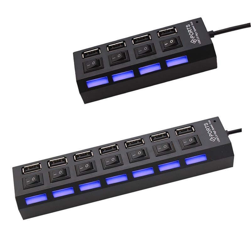 Hub USB com 4/7 Entradas USB 2.0 de Alta Velocidade com Botão Liga/Desliga