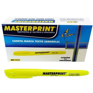 Kit 12 Marca Texto Neon Amarelo Masterprint –