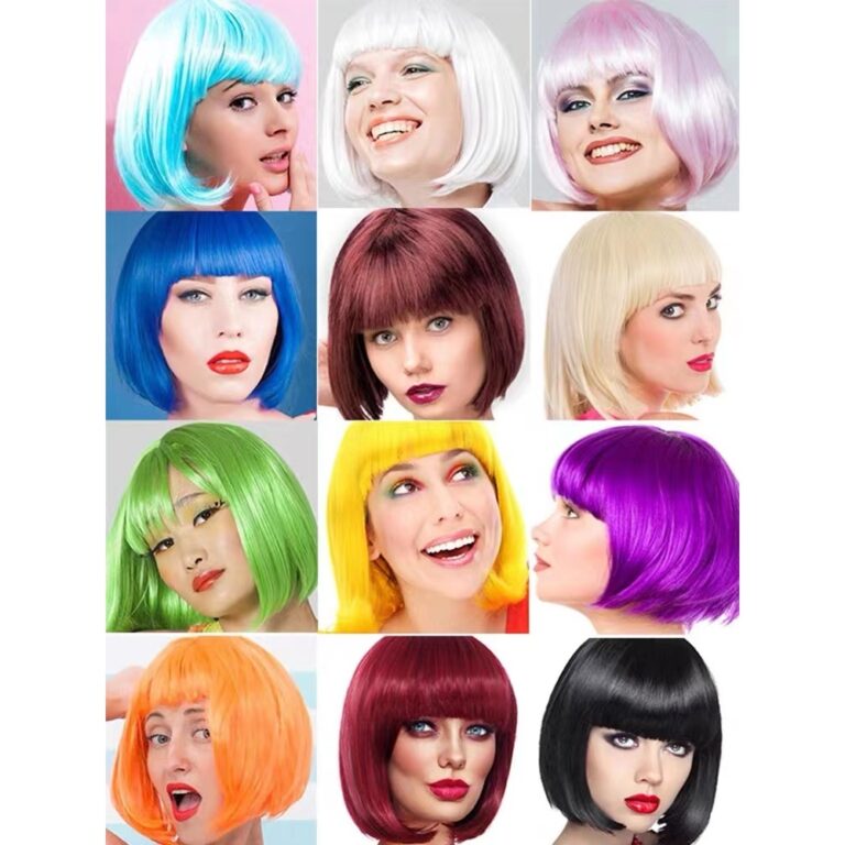 Peruca Curta CHANNEL Sintético Festa Carnaval Fan