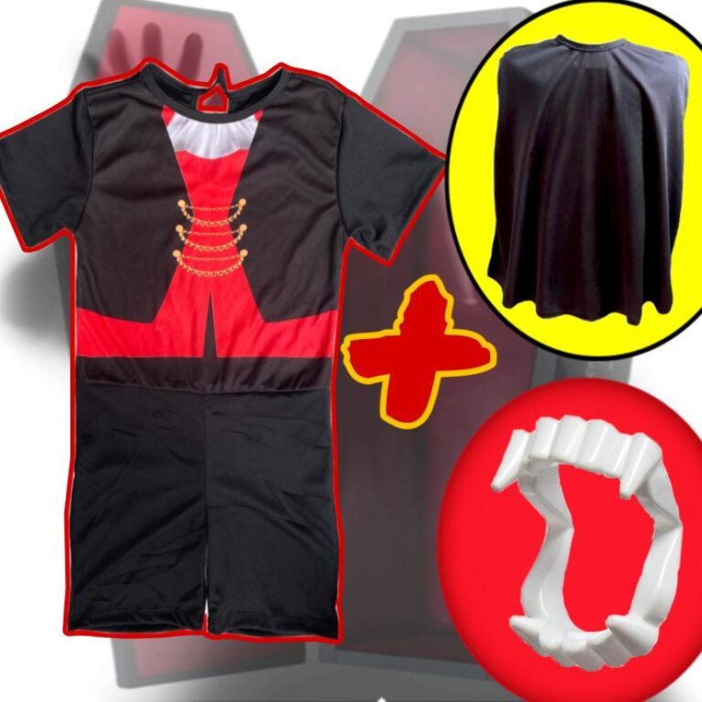 Fantasia Vampiro Infantil Com Capa E Dentadura Hel