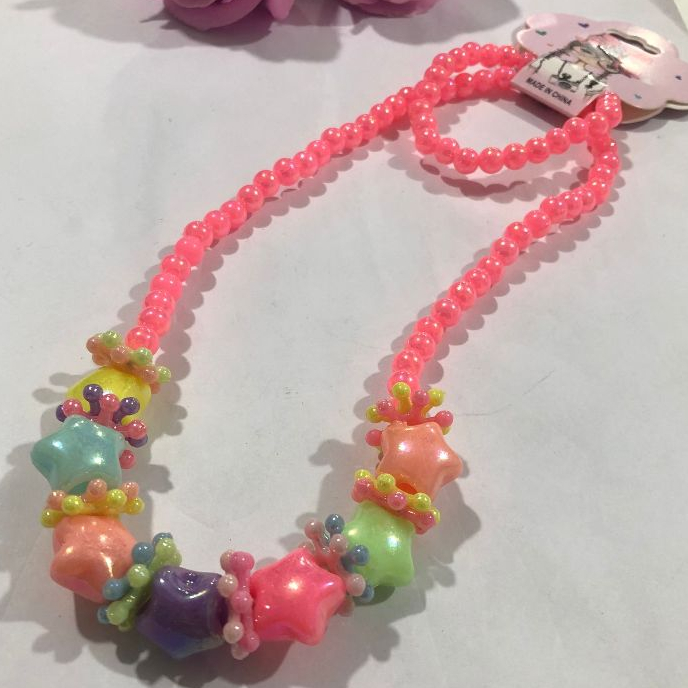 Kit 2 Conjuntos Colar/Pulseira de Miçangas infant