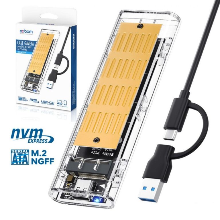 Mini Case Transparente Para SSD M.2 NVME e NFGG Co