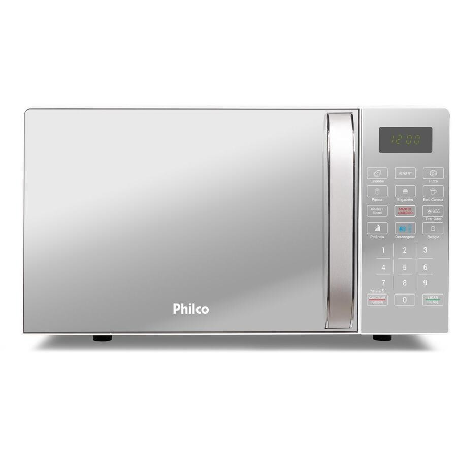 Micro-ondas Philco Pmo123 Capacidade 20 Litros 1100w Branco Espelhado Função Tira Odor
