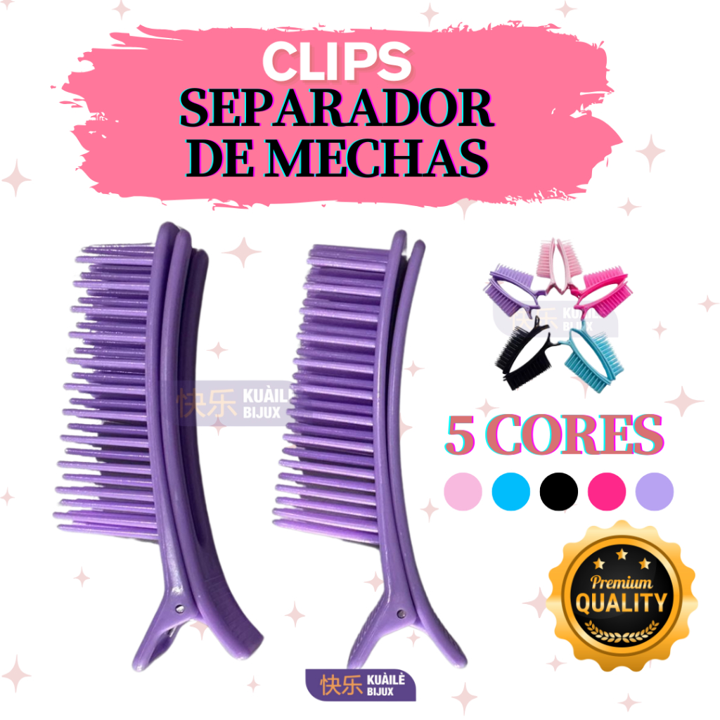 02 UN Clips Separador de Mechas Profissional Presilha Prendedor de Cabelo Multiuso