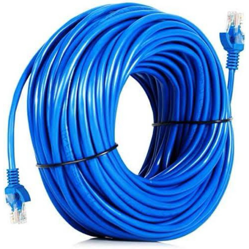 Cabo de Rede 100 Metros 4 pares  com conectores   RJ45 prontos para Internet Camera ,Roteador,repeti