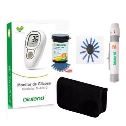 Kit Medidor de Glicose Bioland G425-3 + 25 Tiras +
