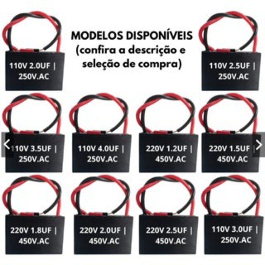 Kit 5/10 Capacitor CBB61CBB60 Ventilador Partida 250V 450V 1UF 1.2UF 1.5UF 2UF 4UF 5UF 6UF 8UF ULTRA