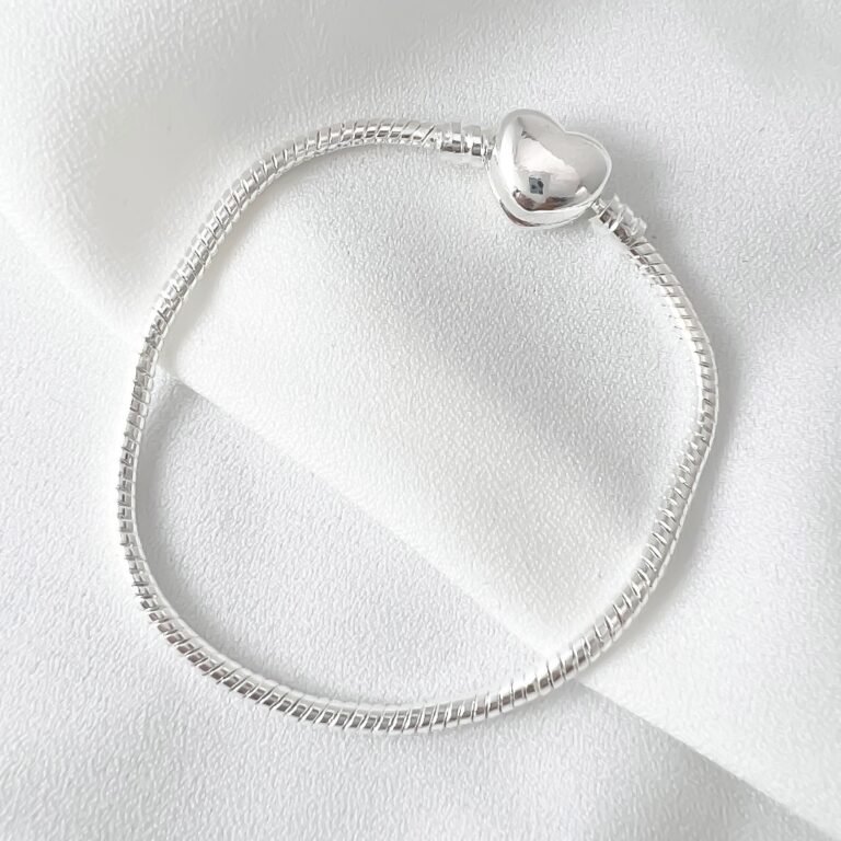 Pulseira para berloques Coração a prata 925 femi