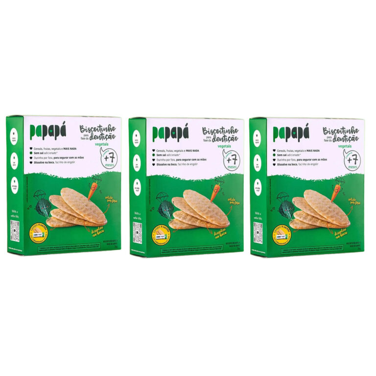 Kit 3x Biscoito Papapá De Vegetais Sem Glúten Se
