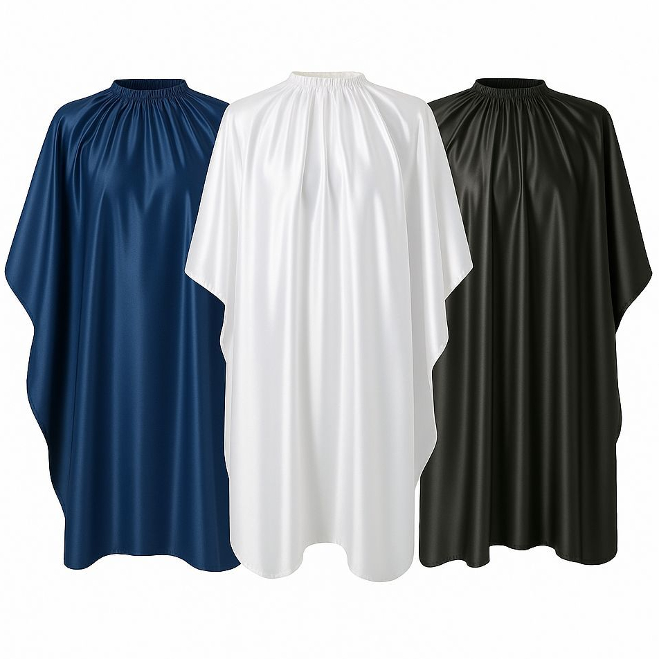Kit 3 Capas Para Cortar Cabelo Com Zíper Em Cetim Liso