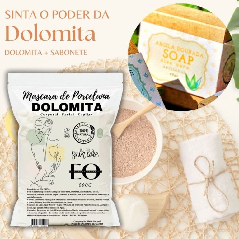 Mascara Porcelana + Sabonete Dolomita Skincare Lim