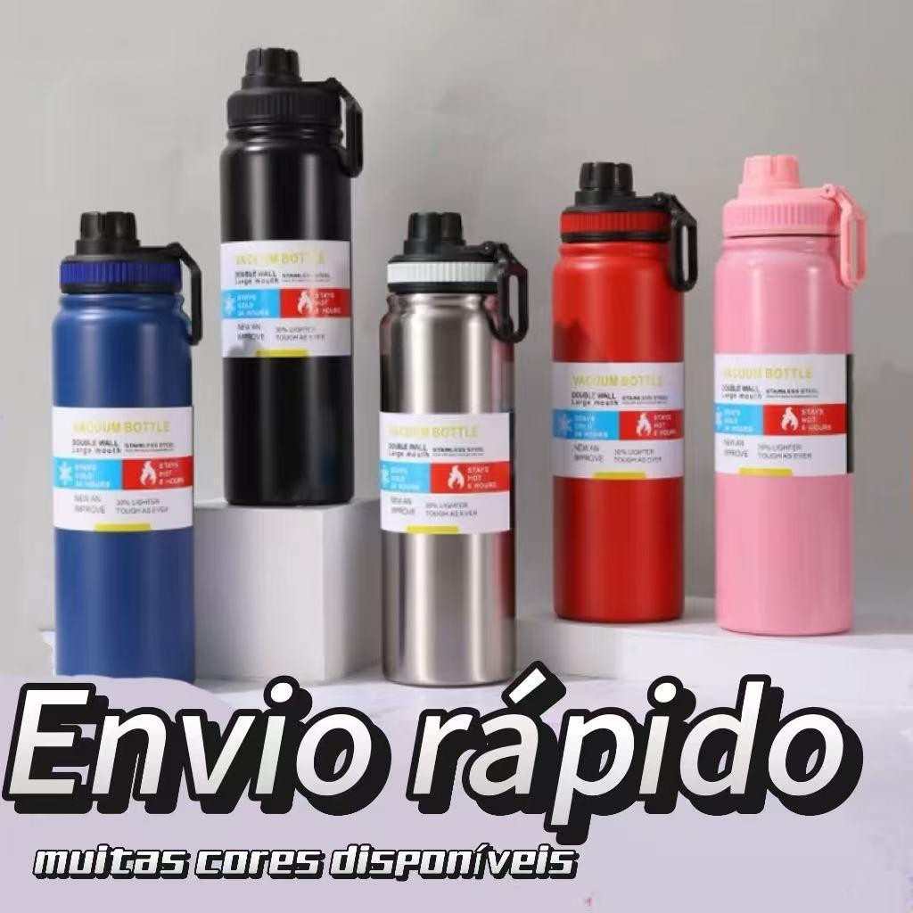 Garrafa Térmica 800ml Garrafa Espacial Quente E Frio Com Isolamento De Inox Grande Capacidade