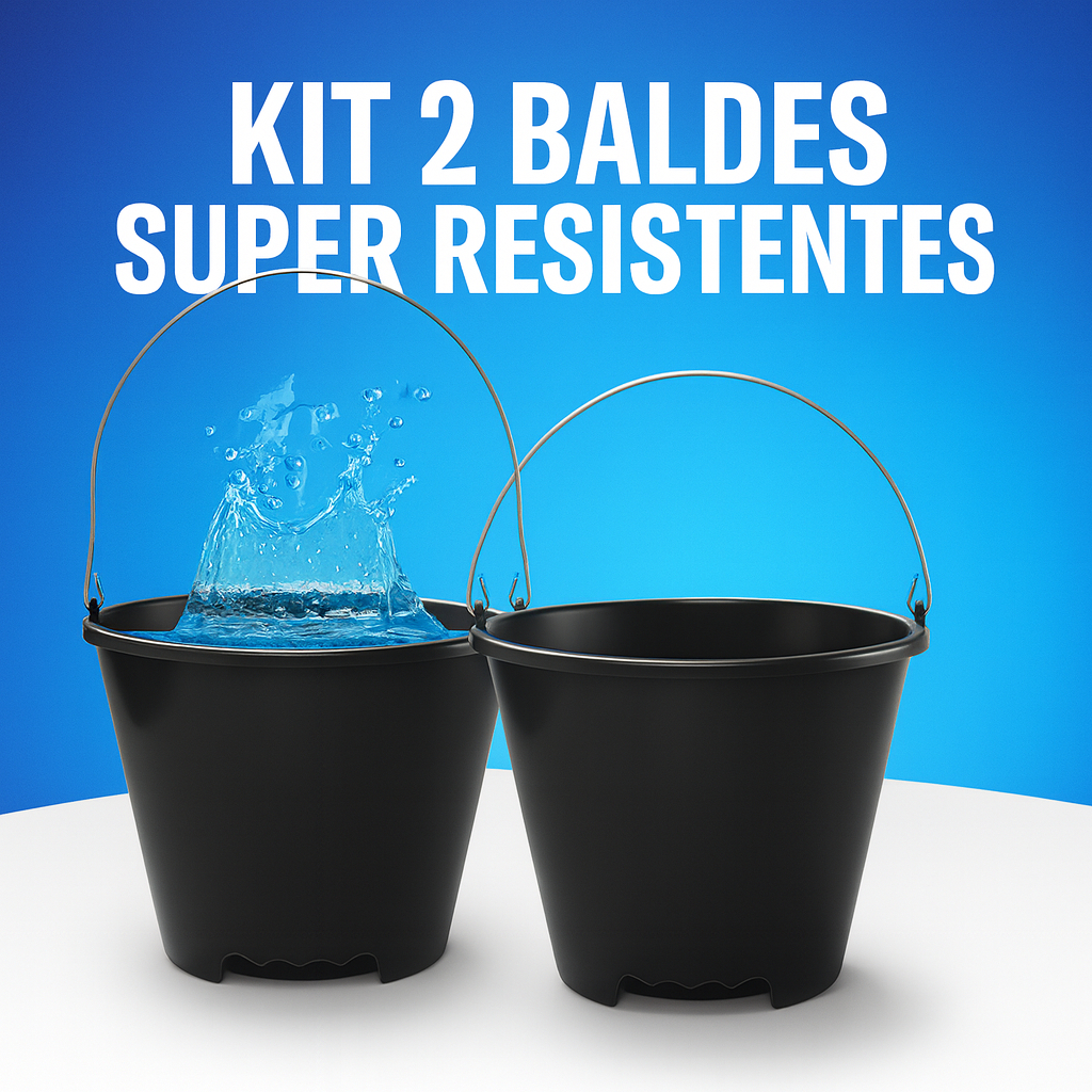 Baldes Especial para 12 Litros com Alça de Ferro Reforçado Preto Excelente Qualidade Super Forte