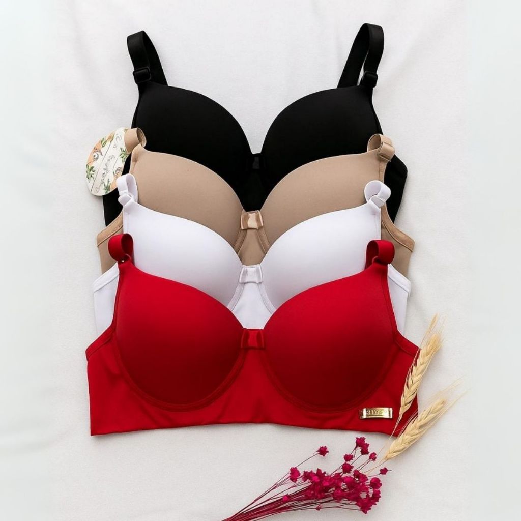 Kit C/ 2 Sutiãs Reforçados Premium com Bojo Lingerie Direto da Fábrica Tamanhos P ao GG PROMOÇÃO