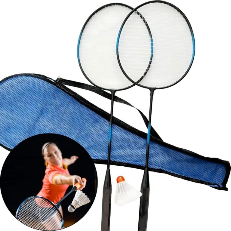 Raquete De Badminton Com 2 Unidades + 2 Petecas E 