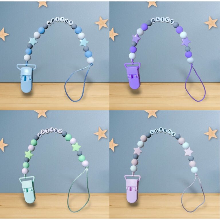 Prendedor de Chupeta Personalizado com nome Bebê 