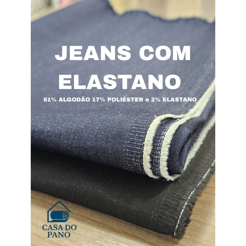 Tecido Jeans com Elastano Premium  1m x 1,56m  Conforto, Resistência e Qualidade