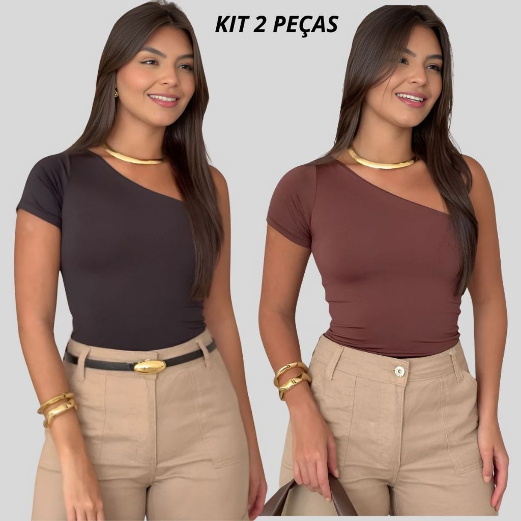 Kit 2 Blusa Feminina Mula Manca Suplex com Forro  Moda Blogueira Conforto e Estilo