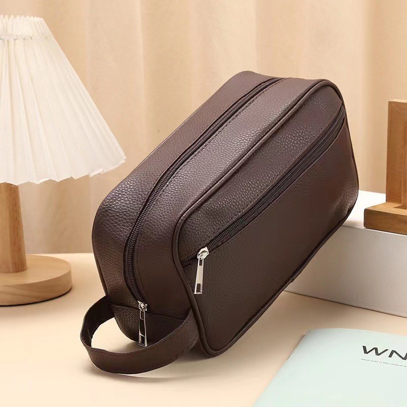 NNecessaire Organizadora Bolsa de Mão em Couro Sintético Espaçosa Ideal para Viagem e Uso Diário Yob