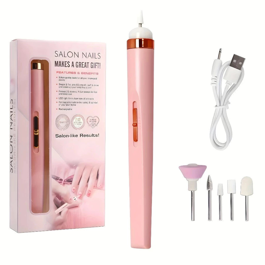 Lixadeira De Unha Remover 5 em 1 Manicure Cutícula Portátil Recarregável Nails