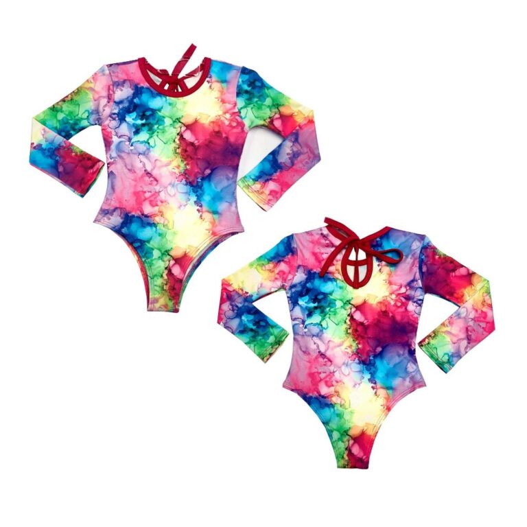 Maiô manga longa infantil/juvenil forrado proteç