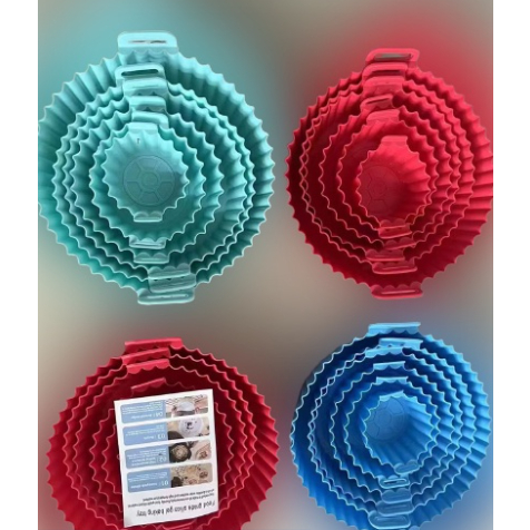 Kit C/6 Formas de Silicone Para Air fryer Tamanho 