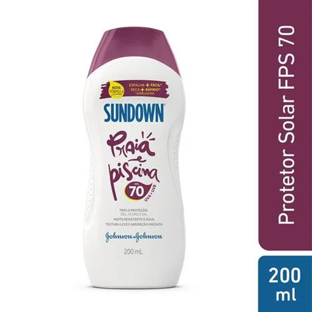 Protetor Solar Corpo E Rosto Sundown Praia E Piscina Fps 70 – 200Ml