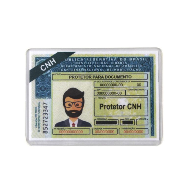 Capa Porta Acrílico Documento CNH Kit 500 unidade