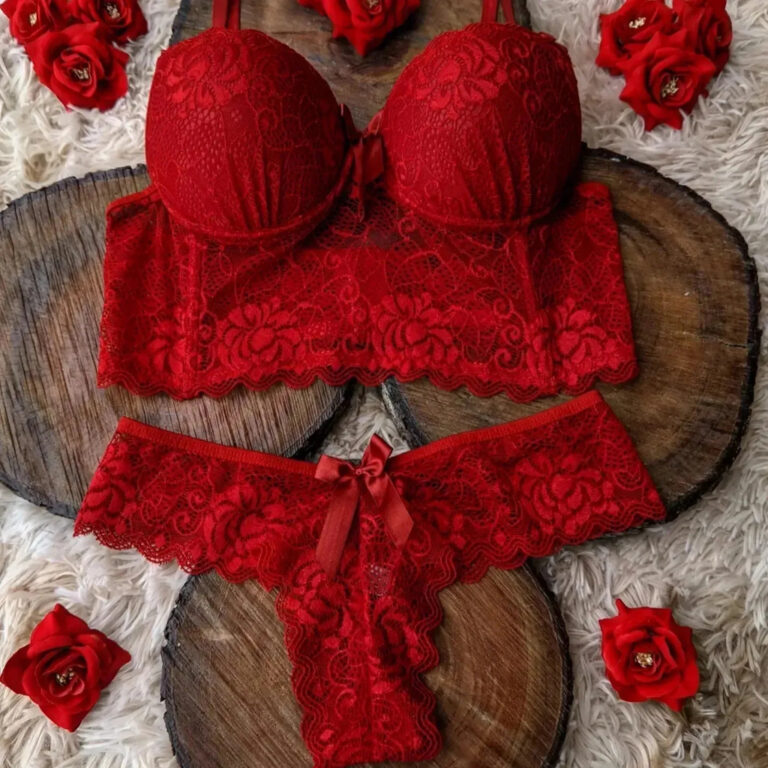 Conjunto Lingerie de Luxo Íris Calcinha e Sutiã 