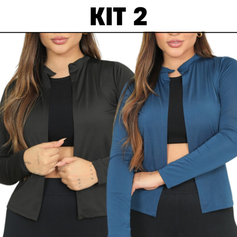 Kit 2 cardigan feminino casaquinho proteção sola