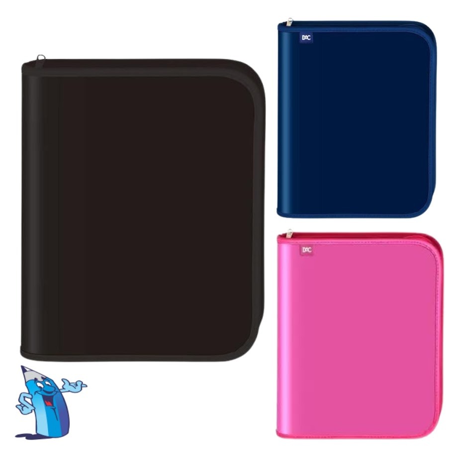 FICHÁRIO ARGOLADO UNIVERSITÁRIO + 48 FOLHAS + 10 DIVISÓRIAS GRANDE PVC 26,7X32,8 CM